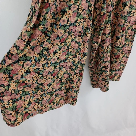 Vintage 90s Jessica Stevens Women's Multicolor Floral Jumpsuit sz 16 Cottagecore - Picture 5 of 6